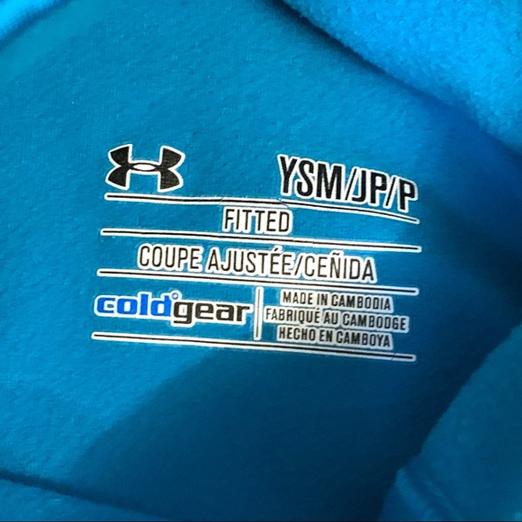 ⭐️LIKE NEW⭐️ UNDER ARMOUR Girls Coldgear in Teal Blue Size Youth Small - Picture 8 of 8